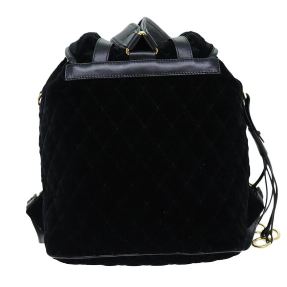 PRADA Quilted Backpack Velor Black Auth 73128AV - Picture 3 of 16